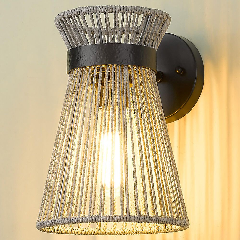 Golden Lighting Avon 1-Light Wall Sconce in Matte Black, , large