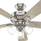 Hunter Crestfield 52" Remote Ceiling Fan with LED Lights in Brushed Nickel, , large