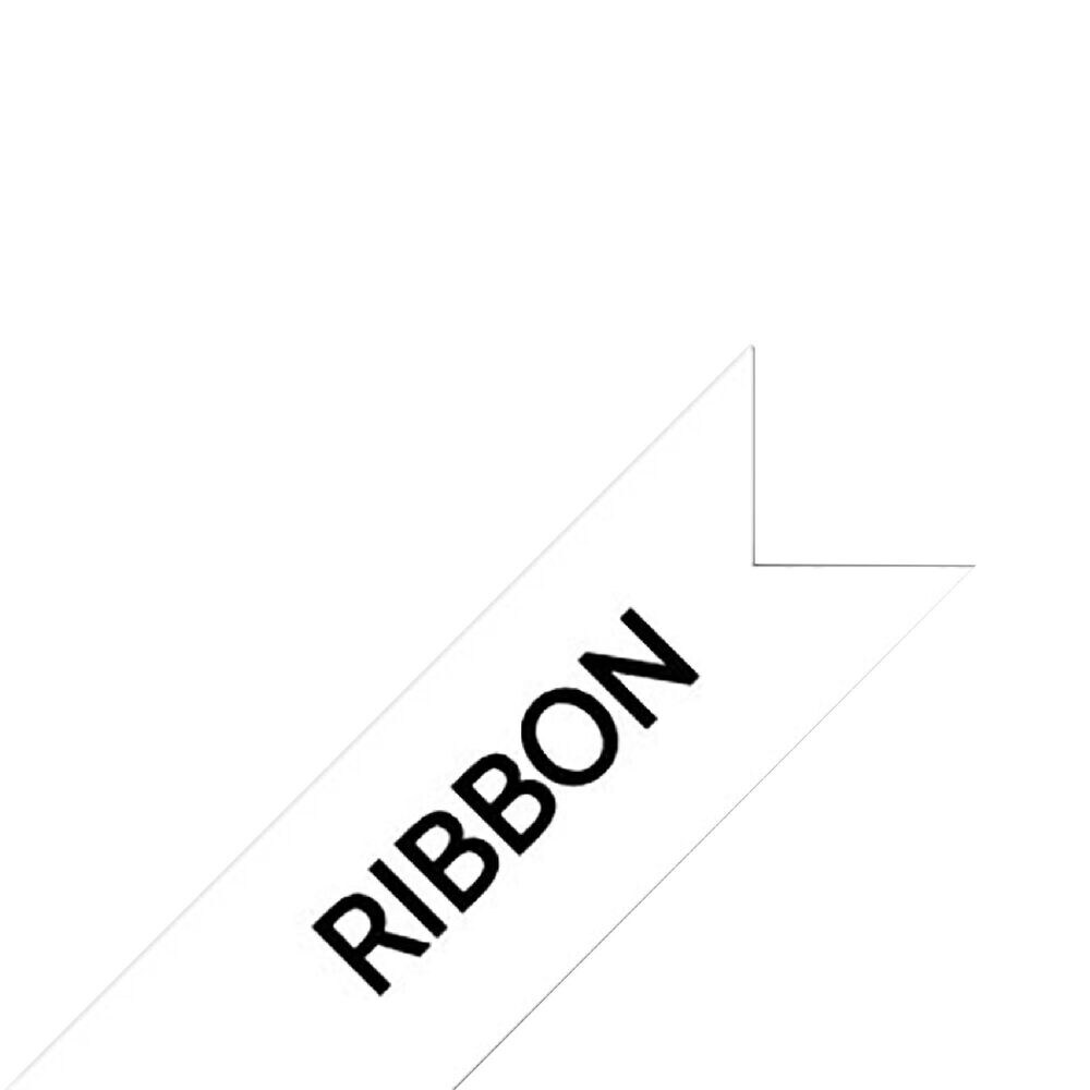 Brother P-touch Embellish Black Print on White Satin Ribbon 12mm, , large