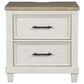Ashley Shaybrock 2-Drawer Nightstand in Antique White and Brown, , large