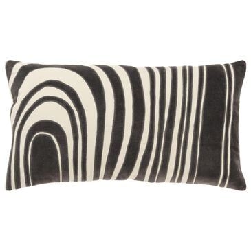 Rizzy Home 14" x 26" Abstract Down Filled Lumbar Pillow in Gray and Natural, , large