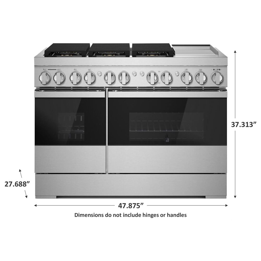 JennAir Noir 48&quot; Professional Range with Gas Grill in Stainless Steel, , large