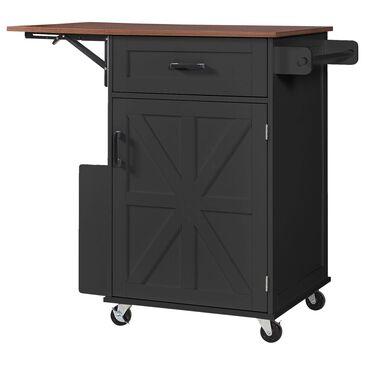 HOMLUX 39" Kitchen Island in Black, , large