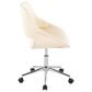 LumiSource Fabrico Swivel Office Chair with Cream Faux Leather Cushion in Chrome, , large