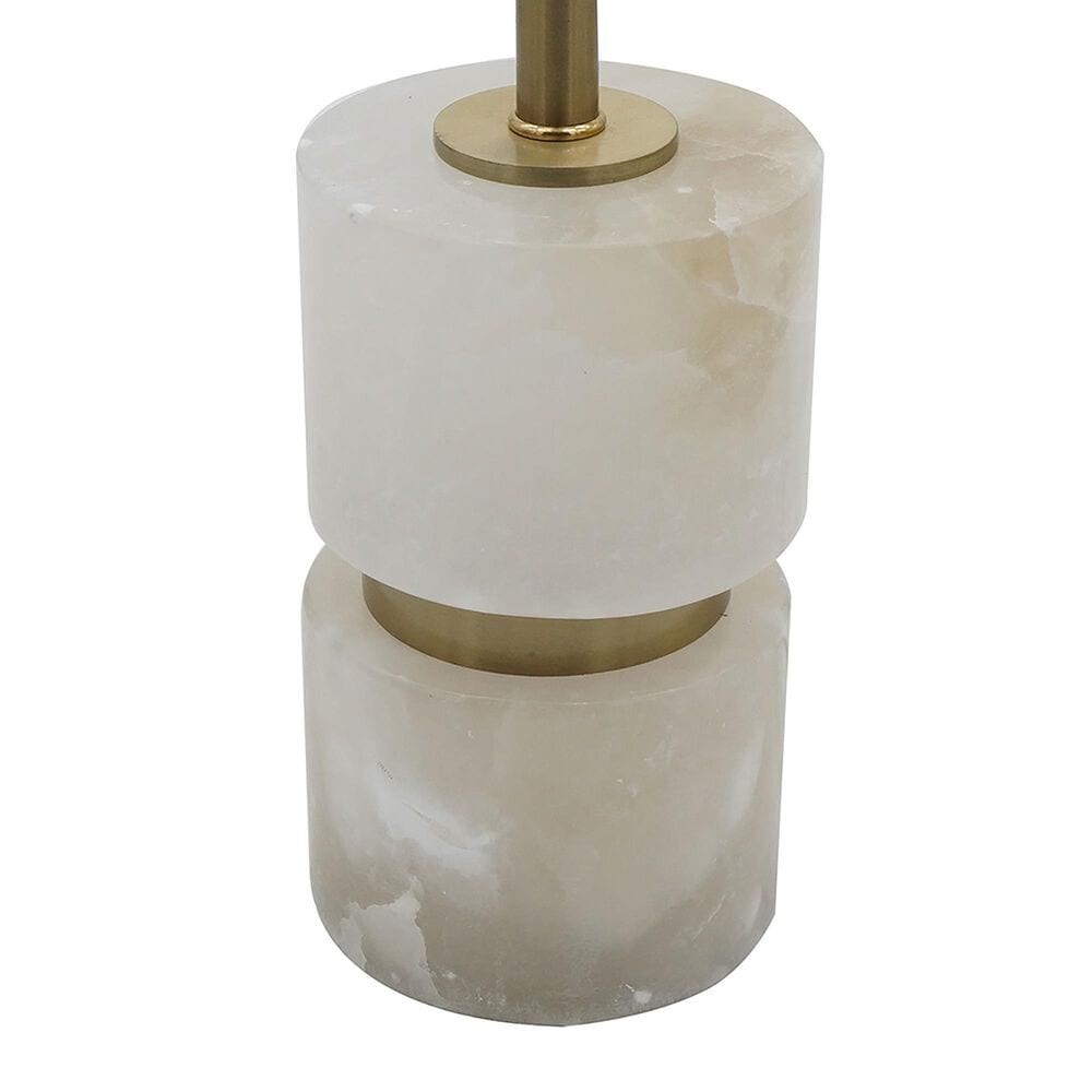 A&amp;B Home Ipori Buffet Lamp in White and Brass, , large