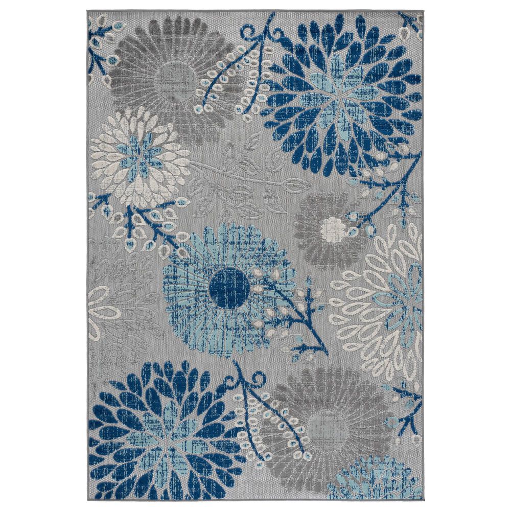 Safavieh Cabana CBN832F Grey and Blue Indoor/Outdoor 5'3" x 7'6" Area Rug, , large
