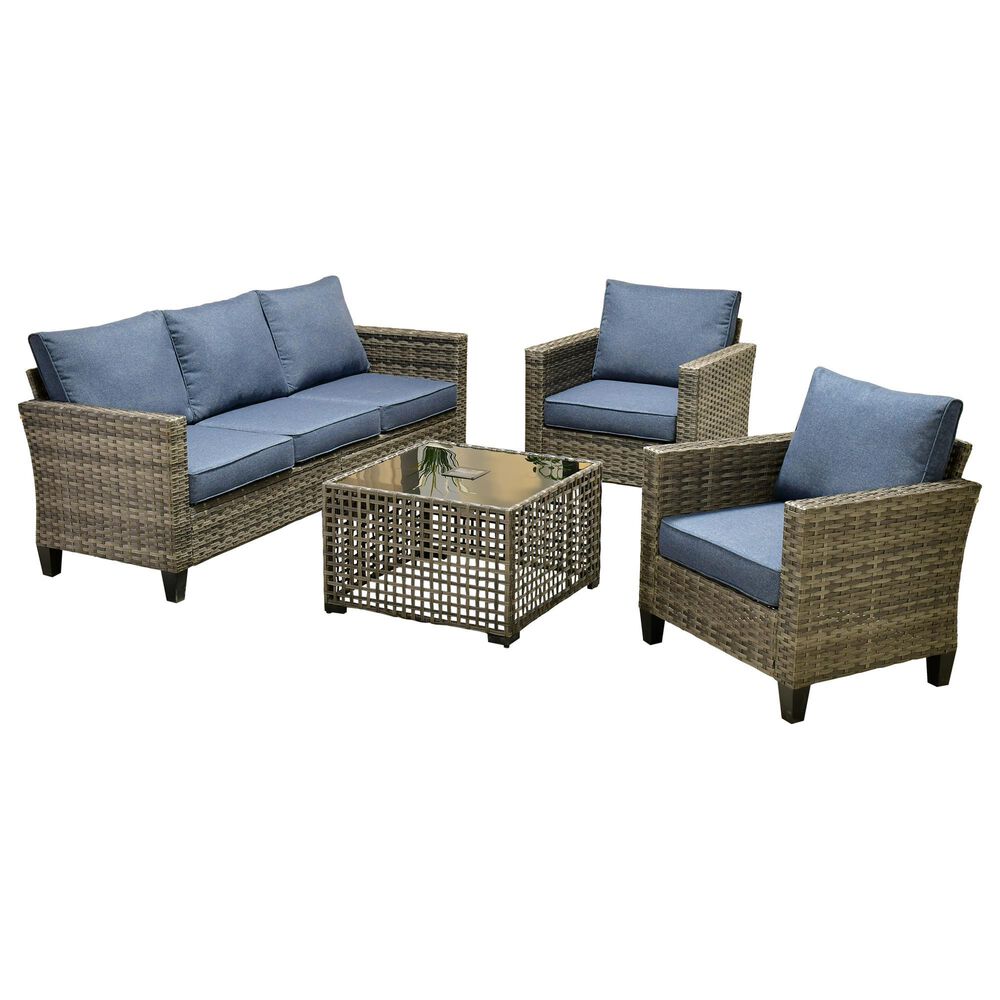 HOMLUX 4-Piece Outdoor Sofa Set in  Denim Blue, , large