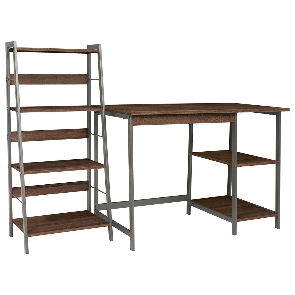 Signature Design by Ashley Soho Home Office Desk and Shelf in Dark Brown, , large