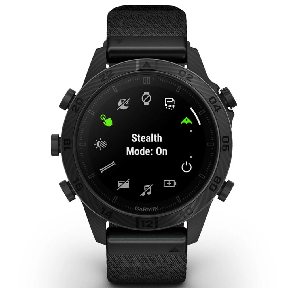 Garmin MARQ 2 Commander AMOLED Smartwatch Fused Carbon Fiber Case with Nylon Band in Black, , large