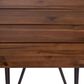Hearth and Haven Zion 3-Piece Outdoor Coffee Table and Accent Table Set with Metal Hairpin Legs in Teak, , large