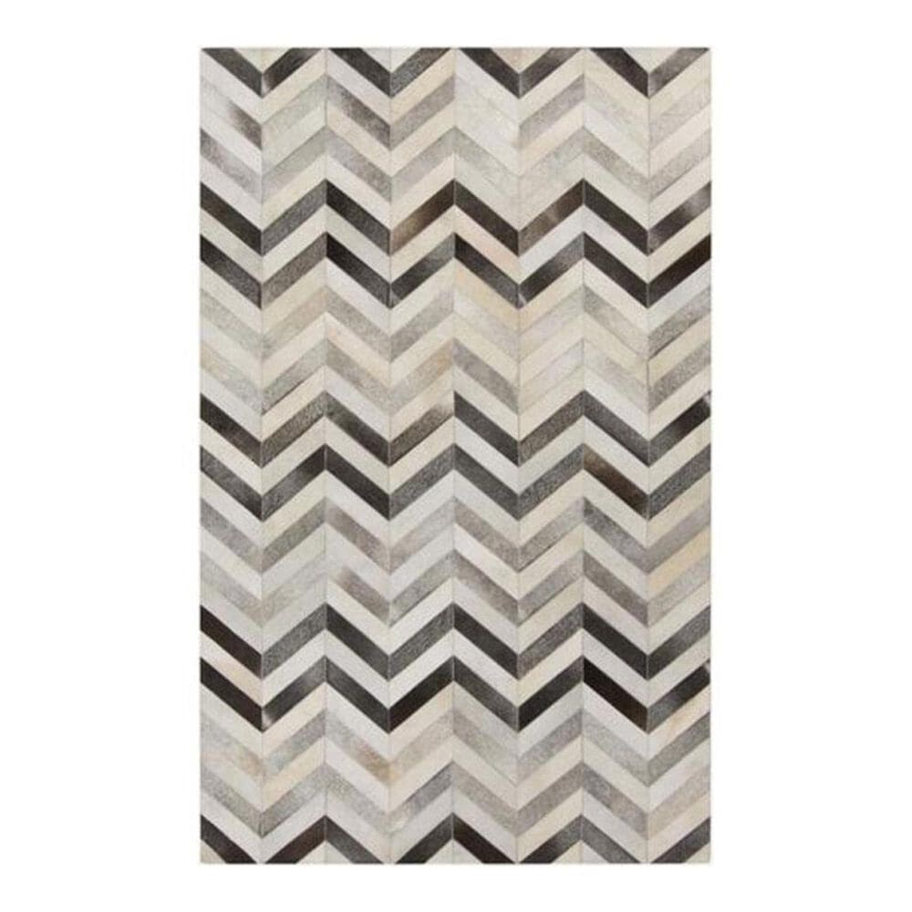 Surya Trail TRL-1129 5" x 8" Ivory/Gray/Charcoal Hide Area Rug, , large