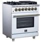 Forno Massimo 30" Freestanding Dual Fuel Range in White, , large