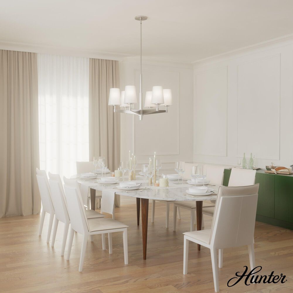 Hunter Nolita 6-Light Chandelier in Brushed Nickel, , large