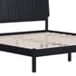 Walker Edison Cama King Platform Bed with Slatted Headboard in Black, , large
