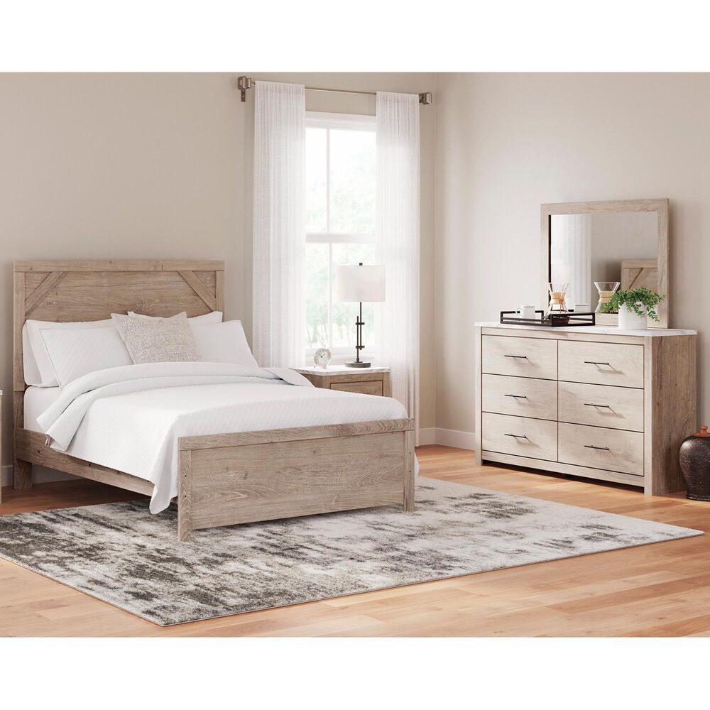 Ashley Senniberg 3-Piece Full Panel Bed Set in Light Brown and White, , large