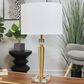 Maple and Jade Inverted Cone Table Lamp in Gold and Clear, , large