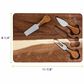 Totally Bamboo 4-Piece Serving Board with Built-In Cheese Tools in Dark Brown, , large