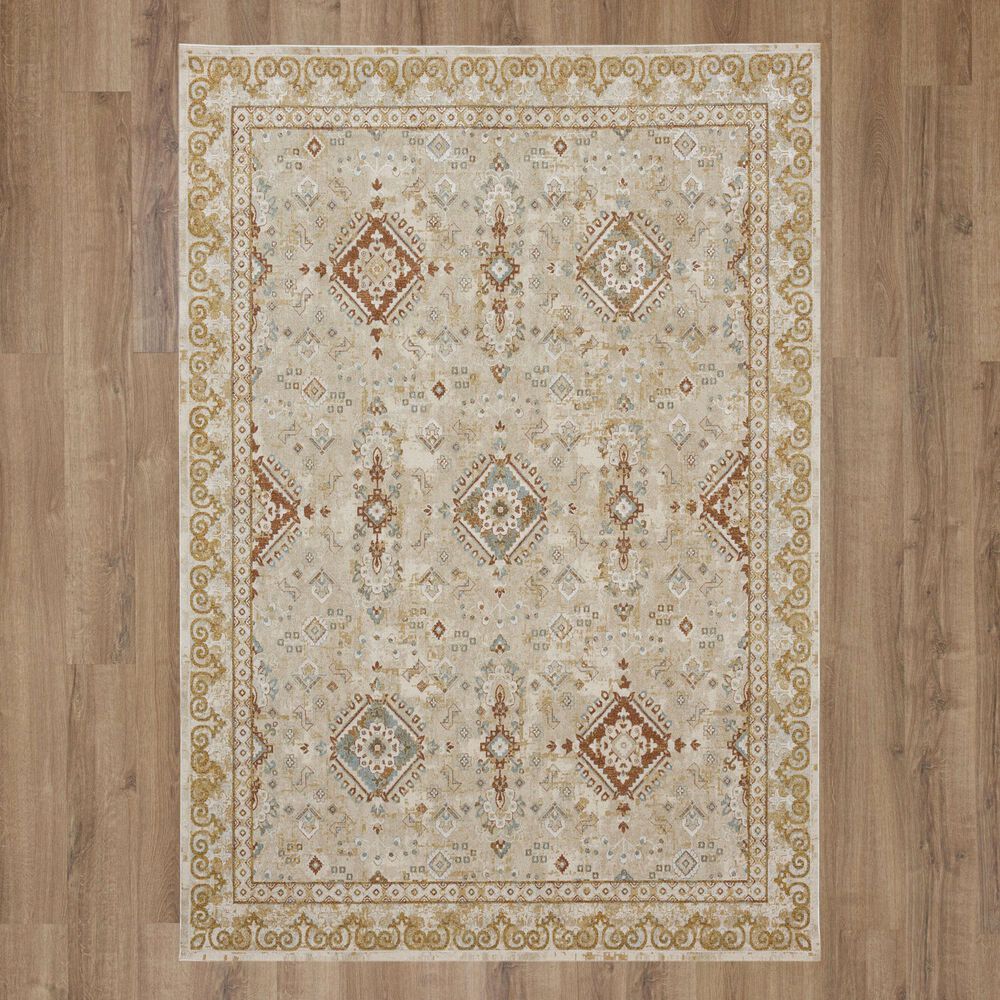 Karastan Windemere R1258 6&#39;6&quot; x 9&#39;10&quot; Cream Area Rug, , large