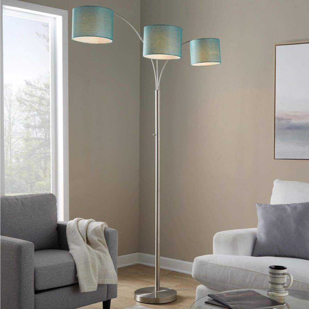Grandview Gallery Willow Trio Floor Lamp in Brushed Nickel, , large