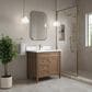 James Martin Brittany 36" Single Bathroom Vanity in Pecan with Single Hole 3 cm White Zeus Silestone Top and Rectangular Sink, , large