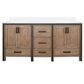 Lexora Home Ziva 72" Double Bathroom Vanity in Rustic Barnwood with 2 cm White Quartz Top and Rectangular Sinks, , large