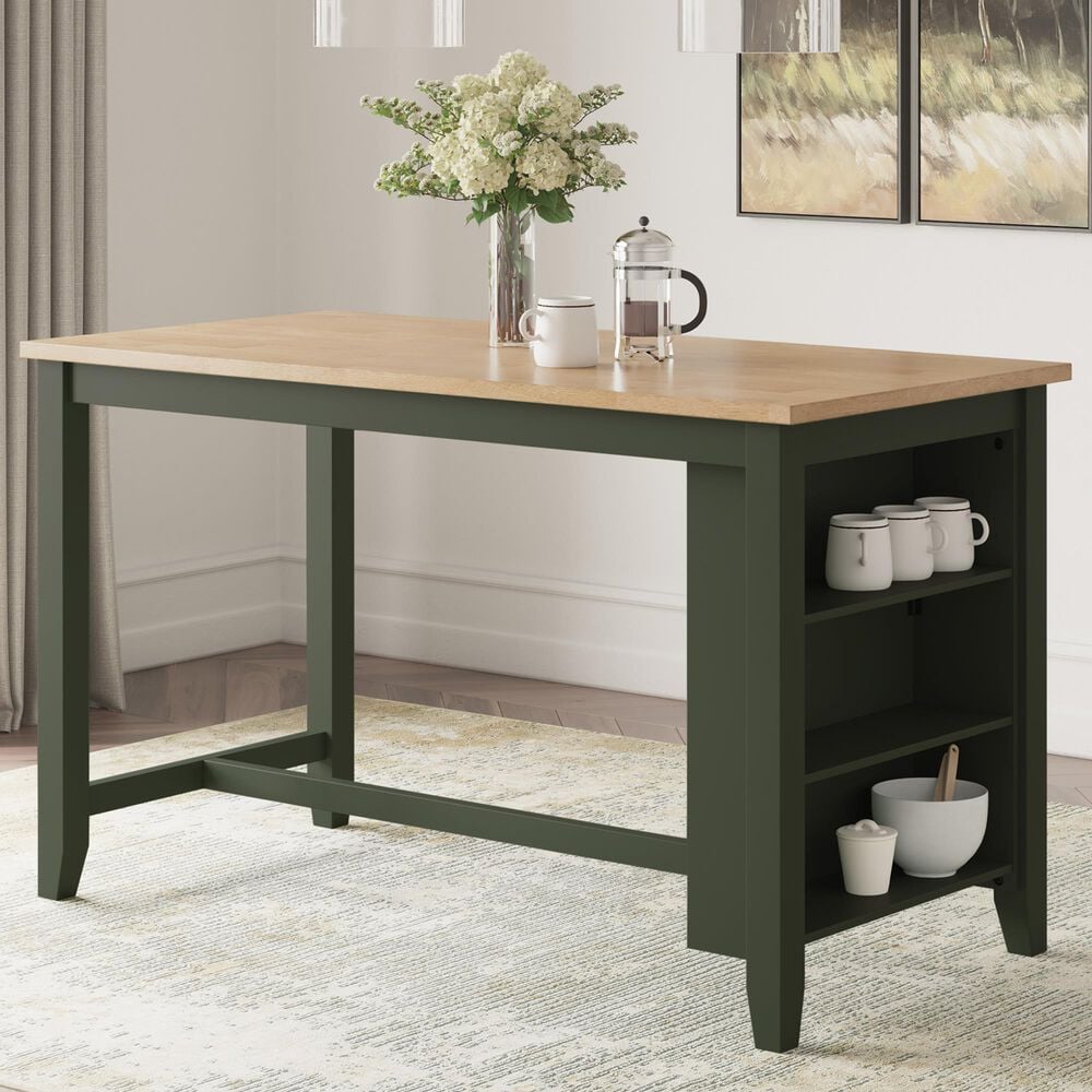 Ashley Gesthaven Counter Height Table in Natural and Green - Table Only, , large