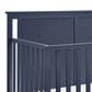 Hearth and Haven Connelly Mini Crib with Mattress Pad in Midnight Blue and Vintage Walnut, , large