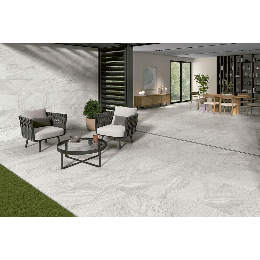 MS International Traktion Stowe Silver Dune 15" x 30" Porcelain Tile, , large