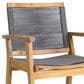 Hearth and Haven McGill Outdoor Dining Chair with Dark Grey Rope Seat in Brown (Set of 2), , large