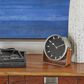 Maple and Jade Decorative Table Clock with Brown Leather Stand in Polished Gold, , large