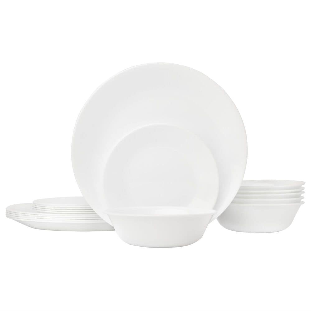Corelle 18-Piece Dinnerware Set in Winter Frost White, , large