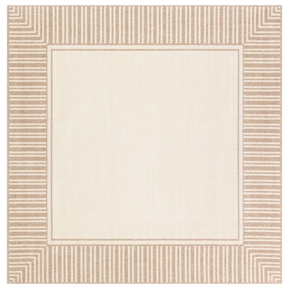 Surya Alfresco 7"3" Square Brown and Beige Indoor/Outdoor Area Rug, , large