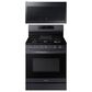 SAMSUNG 2-Piece Kitchen Package with Black Stainless Steel 30" Freestanding Gas Range and Matte Black Stainless 2.1 Cu. Ft. Over-the-Range Microwave, , large