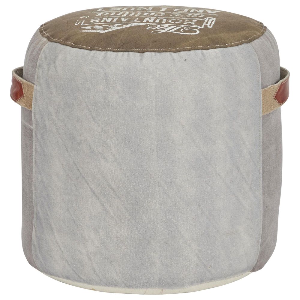 Maple and Jade Star Stuffed Pouf in Brown, Gray, Red and White, , large