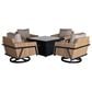 Plank and Hide Jovi 5-Piece Firepit Chat Set in Black and Hang Ten Taupe, , large