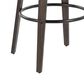 LumiSource Mustang 30" Swivel Bar Stool with Green Fabric Upholstery in Glazed Walnut and Black (Set of 2), , large