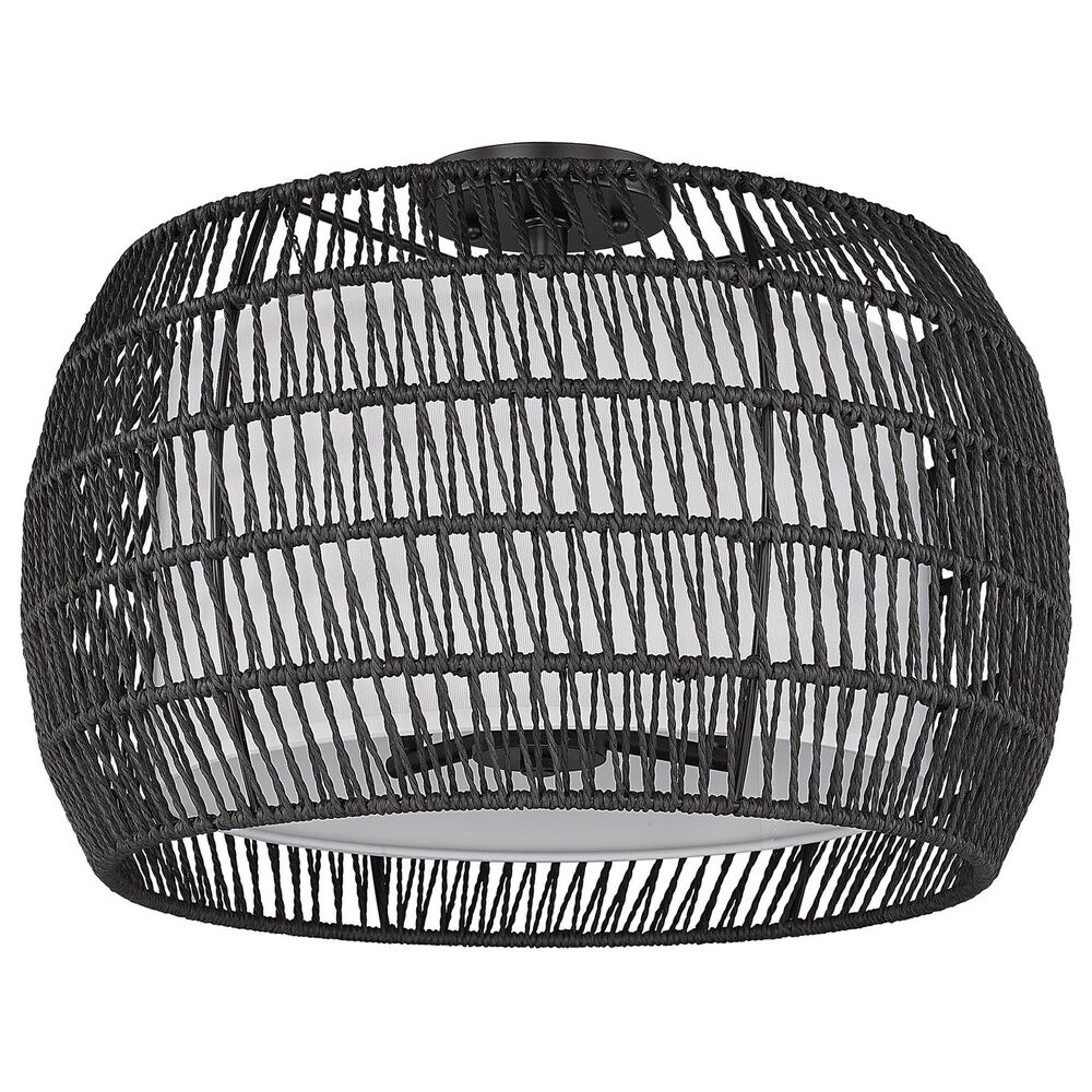 Golden Lighting Everly 4-Light Semi-Flush in Black/Matte Black Rattan, , large