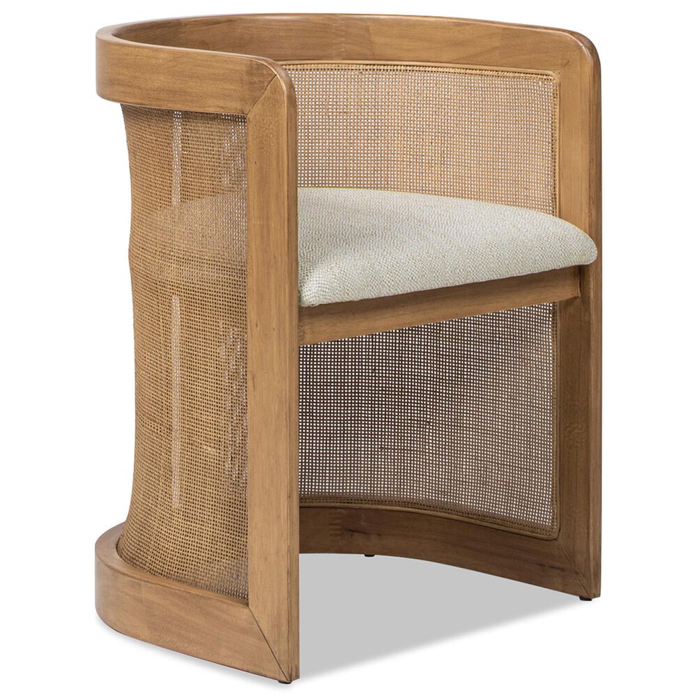 Jennifer Taylor Home Lilith Arm Chair with White Pepper Cushion in Natural, , large