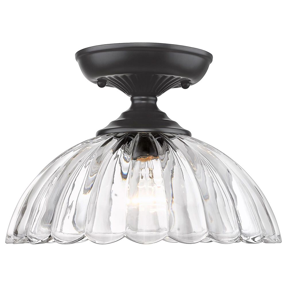 Golden Lighting Audra 1-Light Semi-Flush in Matte Black, , large