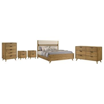 Pacific Landing Bennett King Bed with Dresser, Chest, and Two Nightstands in Light Oak, , large