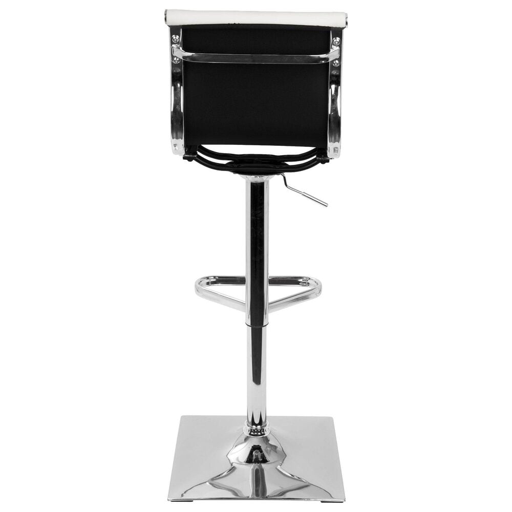 Lumisource Masters Swivel Adjustable Barstool with White Cushion in Chrome, , large