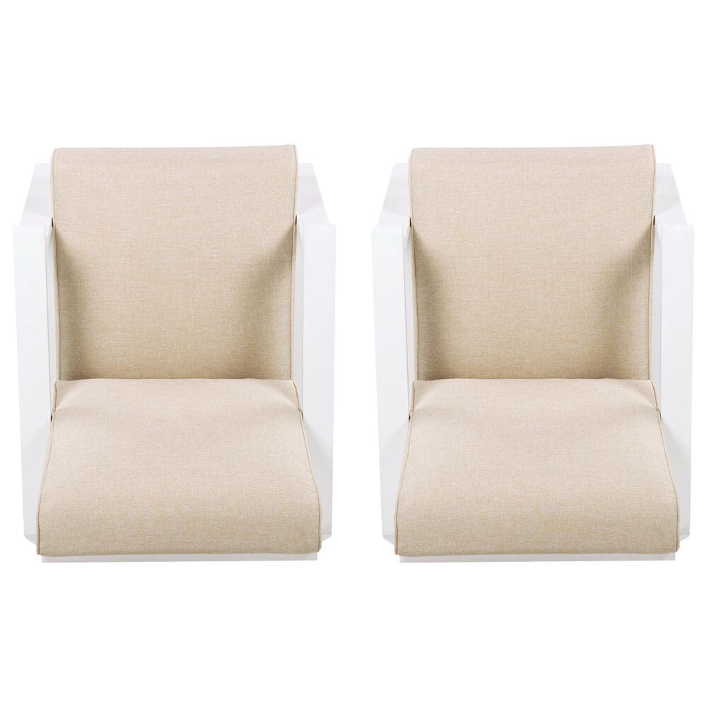 Hearth and Haven Outdoor Lounge Chair with White Frame in Beige (Set of 2), , large