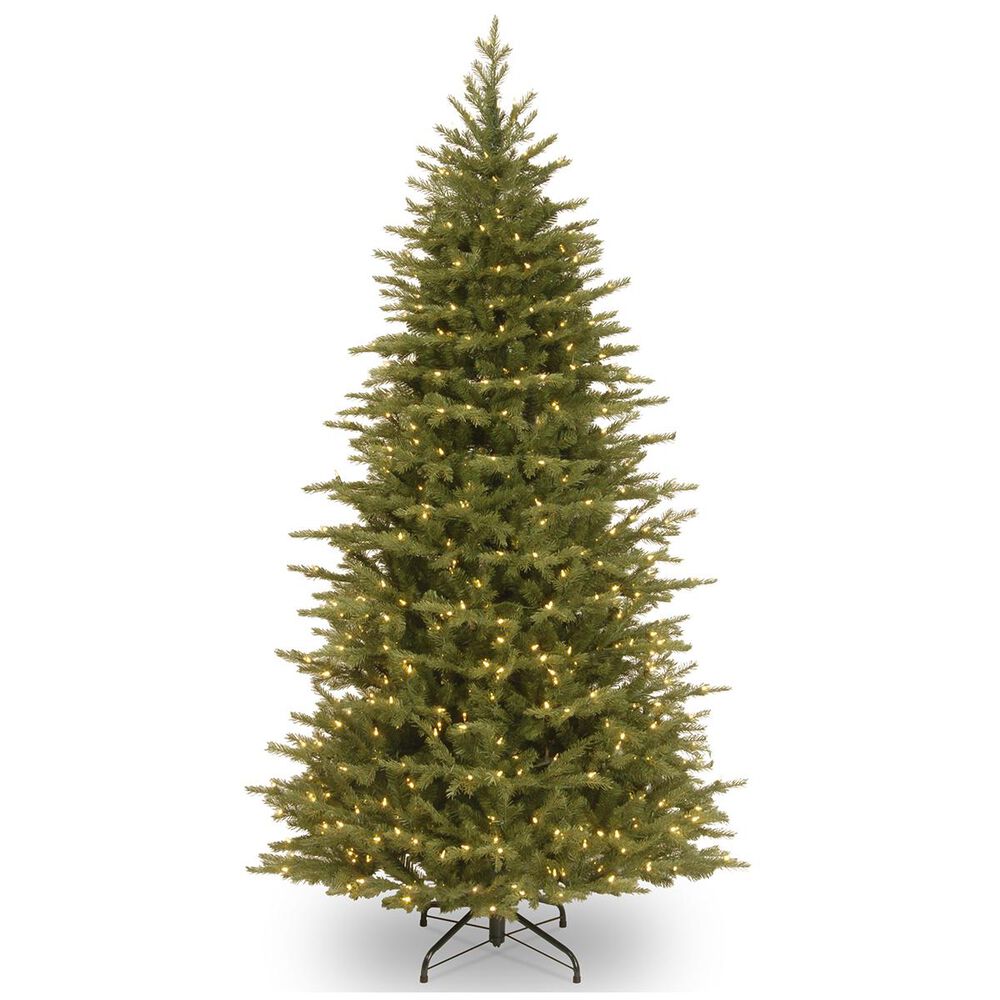 National Tree 6.5" Feel Real Nordic Spruce Slim Hinged Tree with 650 White Lights, , large
