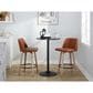 LumiSource Toriano Swivel Counter Stool with Camel Faux Leather Upholstery in Whitewashed and Black (Set of 2), , large