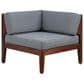 Linon Home Decor Summerlyn Patio Corner Chair with Walnut Frame in Grey, , large