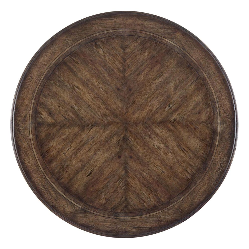 Hooker Furniture Rhapsody Round Dining Table in Rustic Walnut - Table Only, , large