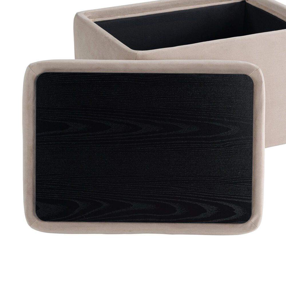 Lifestyle Solutions Kona Small Storage Ottoman in Taupe, , large
