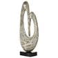 Maple and Jade Pearl Shell Abstract Swirl Decorative Sculpture in Polished Gray and Black, , large