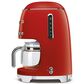 Smeg 47.34 Oz Drip Coffee Maker in Red and Polished Chrome, , large