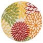 Nourison Aloha Tropical 7"10" Round Red and Multicolor Indoor/Outdoor Area Rug, , large